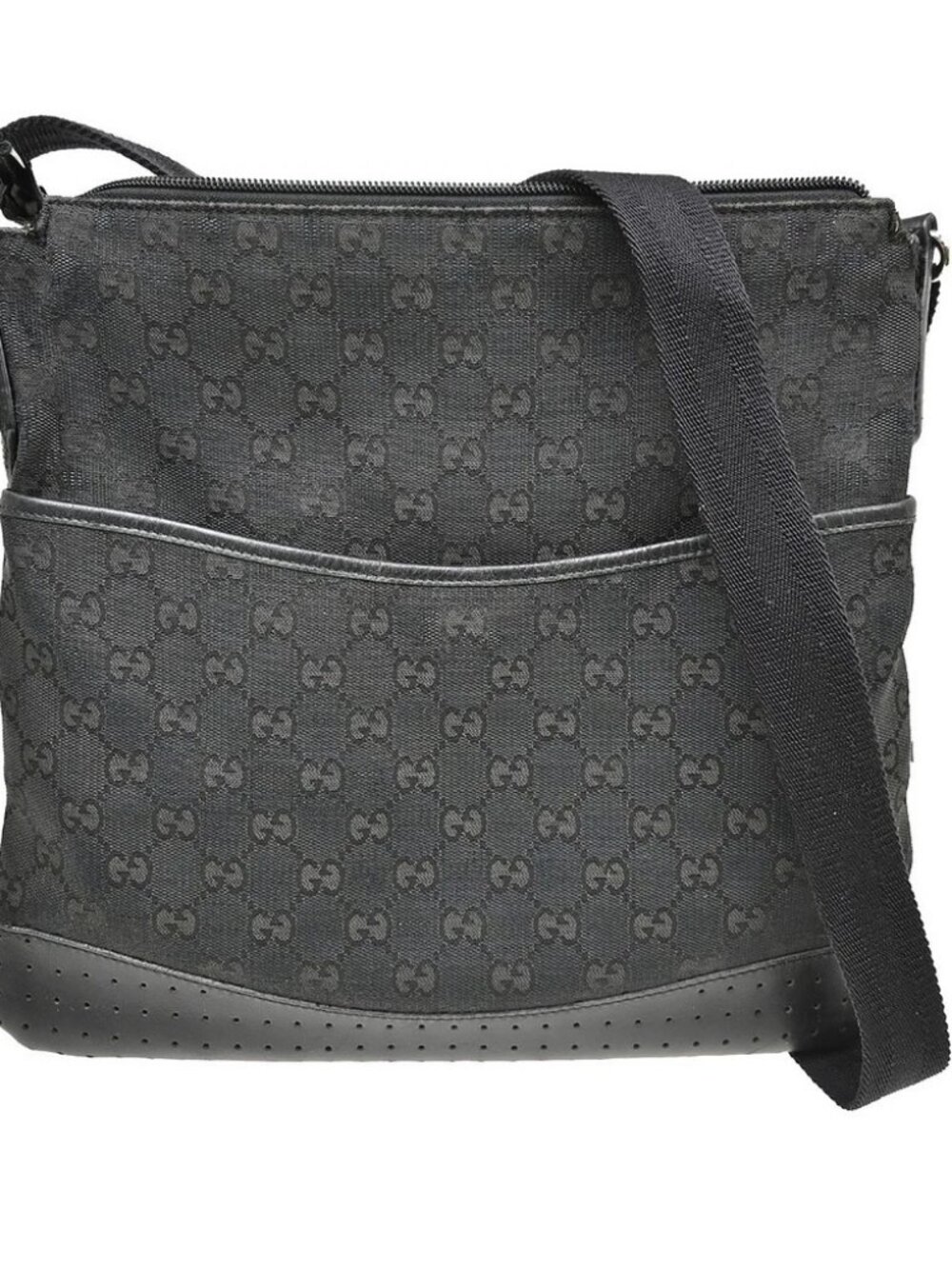 Gucci Black Canvas GG Shoulder Bag